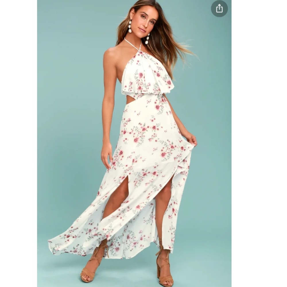White long floral dress